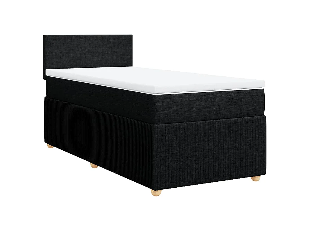 Boxspring met matras stof zwart 90x190 cm