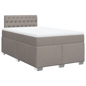 Boxspring met matras stof taupe 120×200 cm