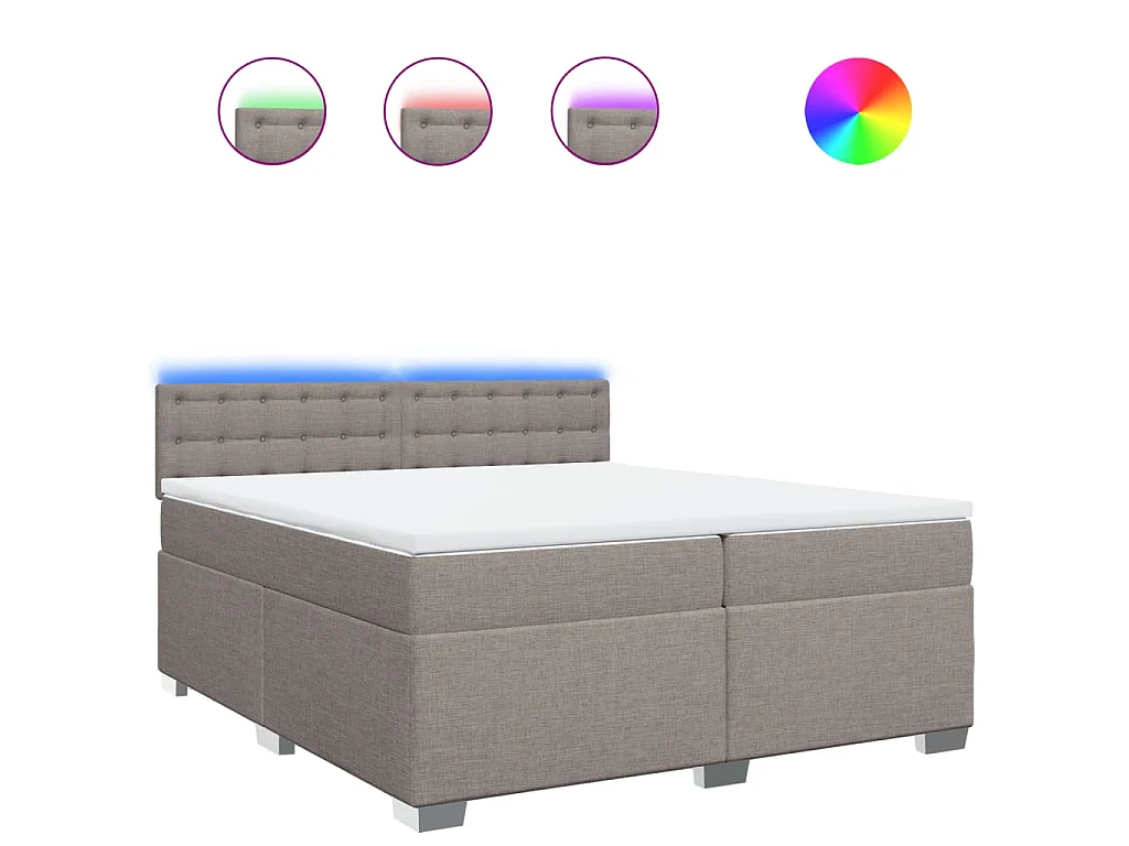 Boxspring met matras stof taupe 200x200 cm