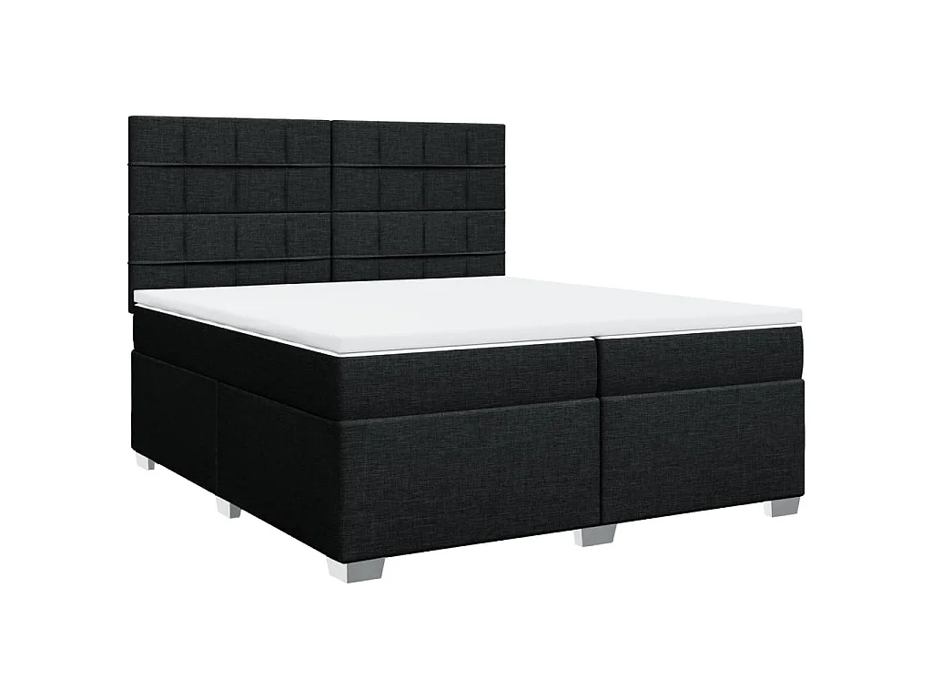 Boxspring met matras stof zwart 200x200 cm