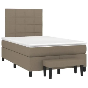 Boxspring met matras stof taupe 120×190 cm