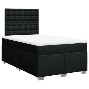 Boxspring met matras stof zwart 120×200 cm