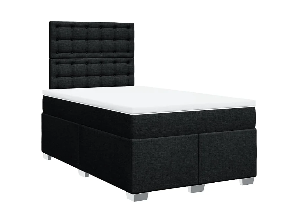 Boxspring met matras stof zwart 120x200 cm
