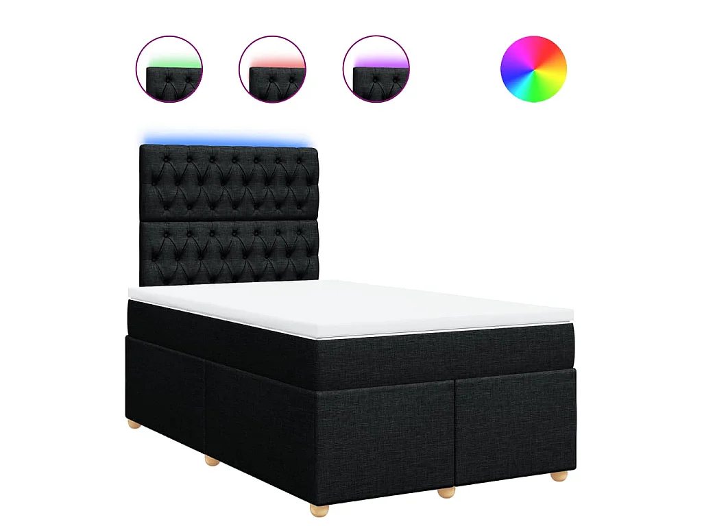 Boxspring met matras stof zwart 120x200 cm