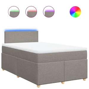 Boxspring met matras stof taupe 120×200 cm
