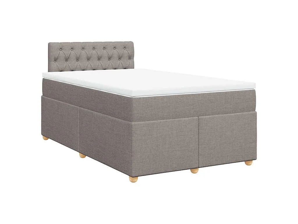 Boxspring met matras stof taupe 120x190 cm