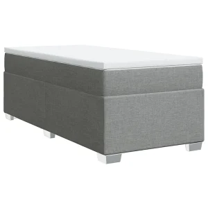 Boxspring met matras stof lichtgrijs 90×200 cm Boxspring met matras stof lichtgrijs 90×200 cm