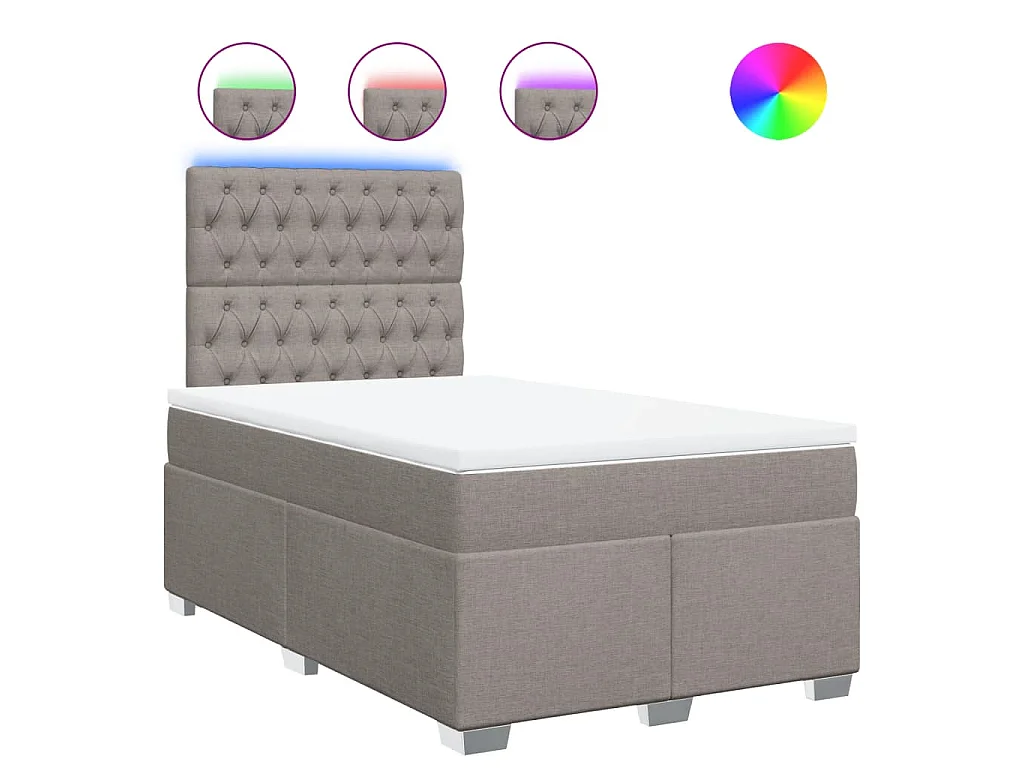 Boxspring met matras stof taupe 120x200 cm