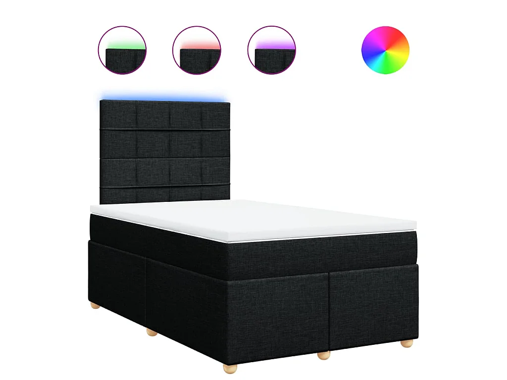 Boxspring met matras stof zwart 120x200 cm
