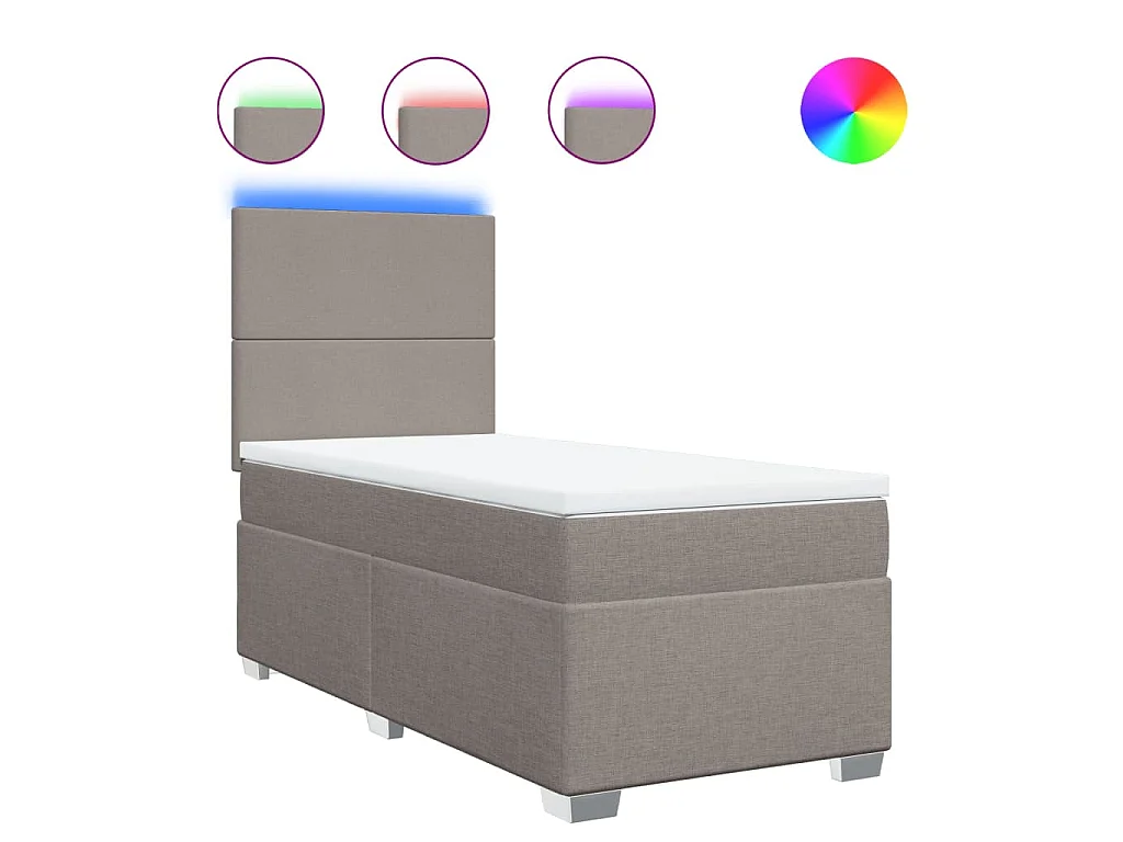 Boxspring met matras stof taupe 100x200 cm