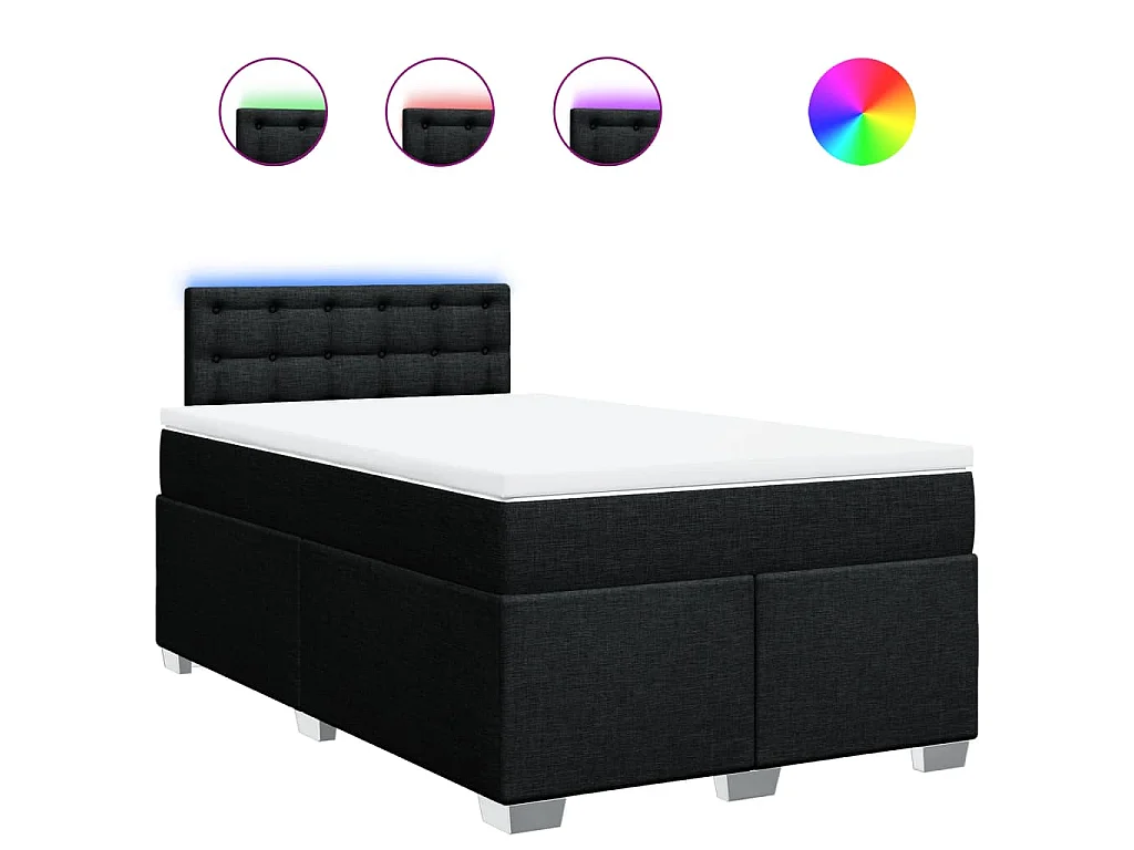 Boxspring met matras stof zwart 120x200 cm