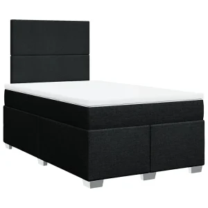 Boxspring met matras stof zwart 120×200 cm