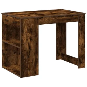 Bureau met lade&plank 102x62x77,5 cm bewerkt hout gerookt eiken