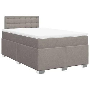 Boxspring met matras stof taupe 120×190 cm