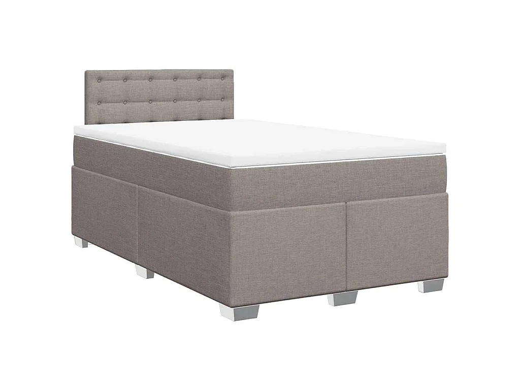 Boxspring met matras stof taupe 120x190 cm