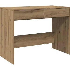 Bureau 101x50x76,5 cm bewerkt hout artisanaal eikenkleur