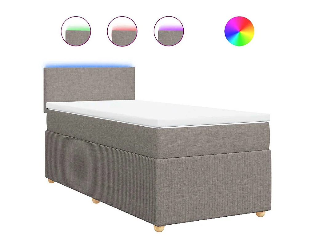 Boxspring met matras stof taupe 80x200 cm
