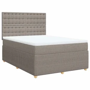 Boxspring met matras stof taupe 140×190 cm Boxspring met matras stof taupe 140×190 cm