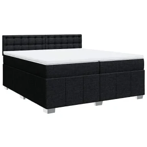 Boxspring met matras stof zwart 200×200 cm Boxspring met matras stof zwart 200×200 cm