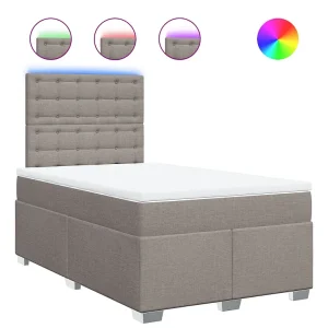 Boxspring met matras stof taupe 120×190 cm