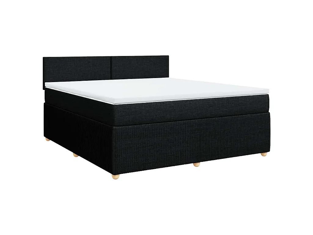 Boxspring met matras stof zwart 180x200 cm