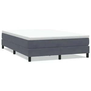 Boxspring zonder matras fluweel donkergrijs 140×210 cm Boxspring zonder matras fluweel donkergrijs 140×210 cm