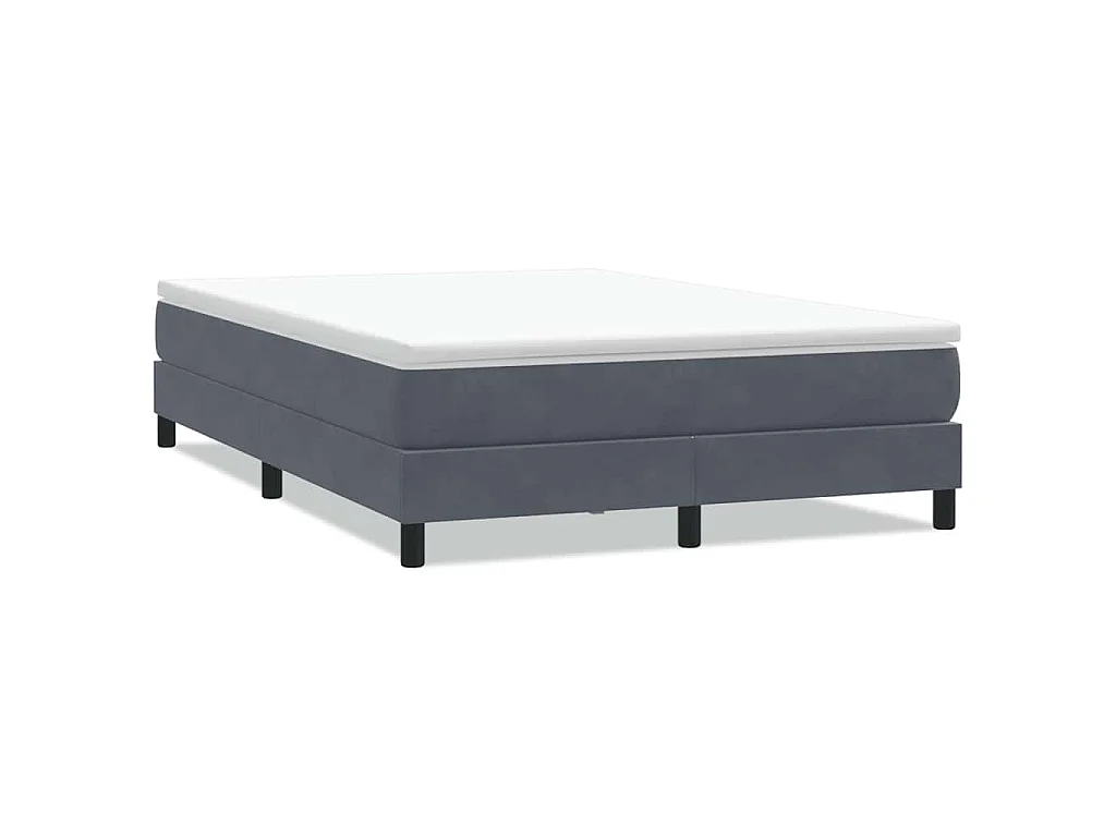 Boxspring zonder matras fluweel donkergrijs 140x210 cm