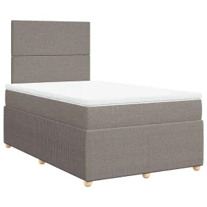 Boxspring met matras stof taupe 120×200 cm Boxspring met matras stof taupe 120×200 cm