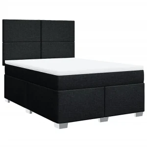 Boxspring met matras stof zwart 160×200 cm Boxspring met matras stof zwart 160×200 cm