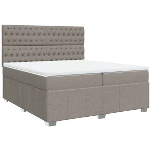 Boxspring met matras stof taupe 200×200 cm Boxspring met matras stof taupe 200×200 cm