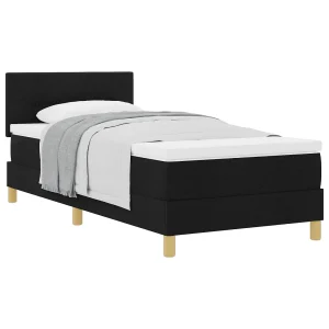 Boxspringbed met matras met matras Zwart 90 x 190 cm Stof Boxspringbed met matras met matras Zwart 90 x 190 cm Stof