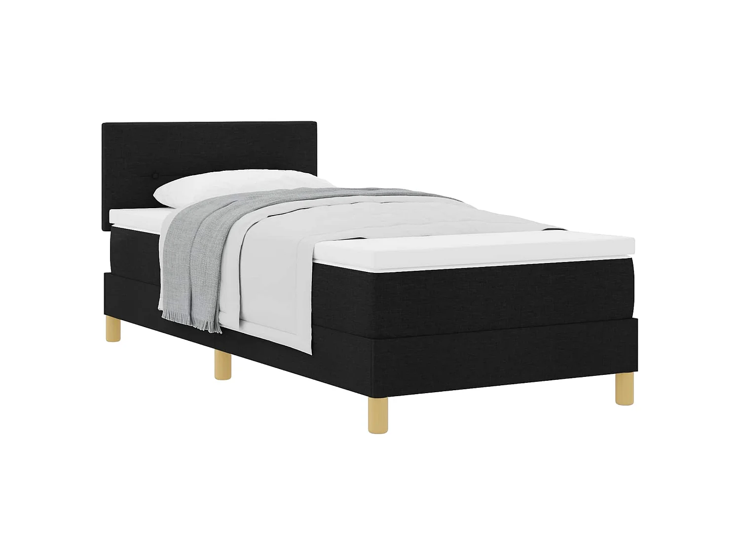 Boxspringbed met matras met matras Zwart 90 x 190 cm Stof