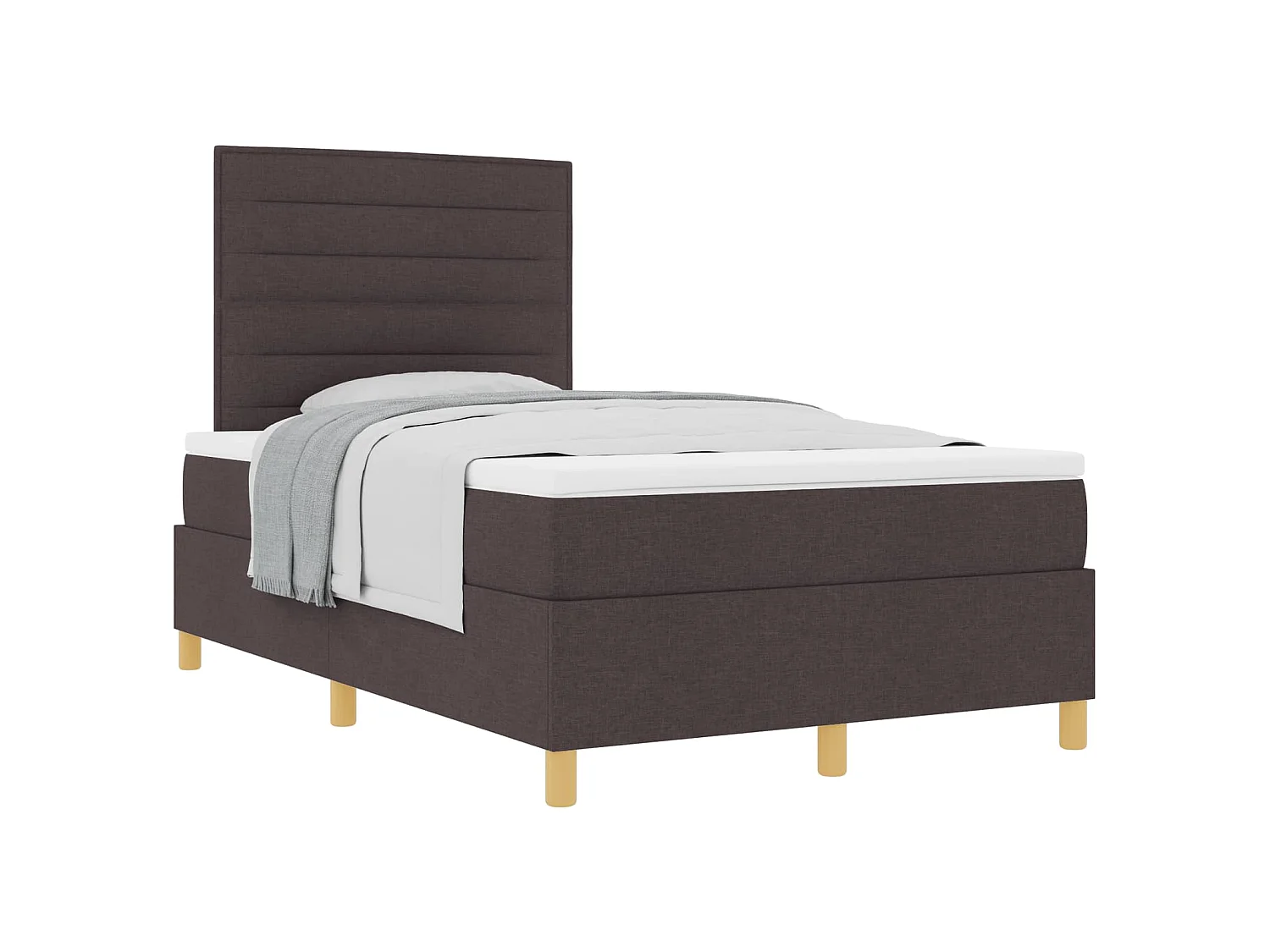 Boxspringbed met matras Donkerbruin 120 x 200 cm Stof