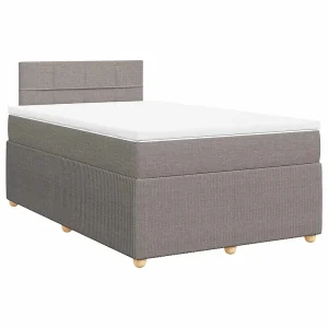 Boxspring met matras stof taupe 120×190 cm Boxspring met matras stof taupe 120×190 cm