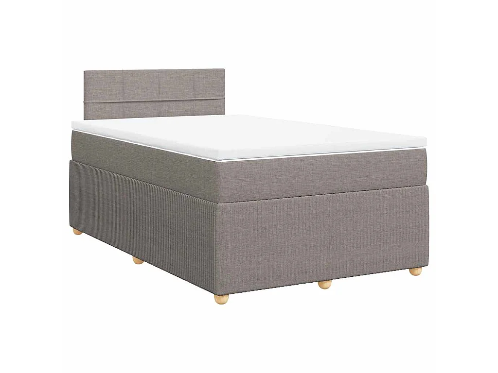 Boxspring met matras stof taupe 120x190 cm