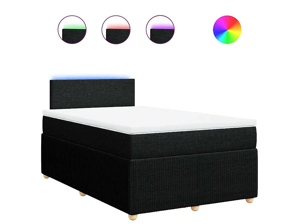Boxspring met matras stof zwart 120x190 cm