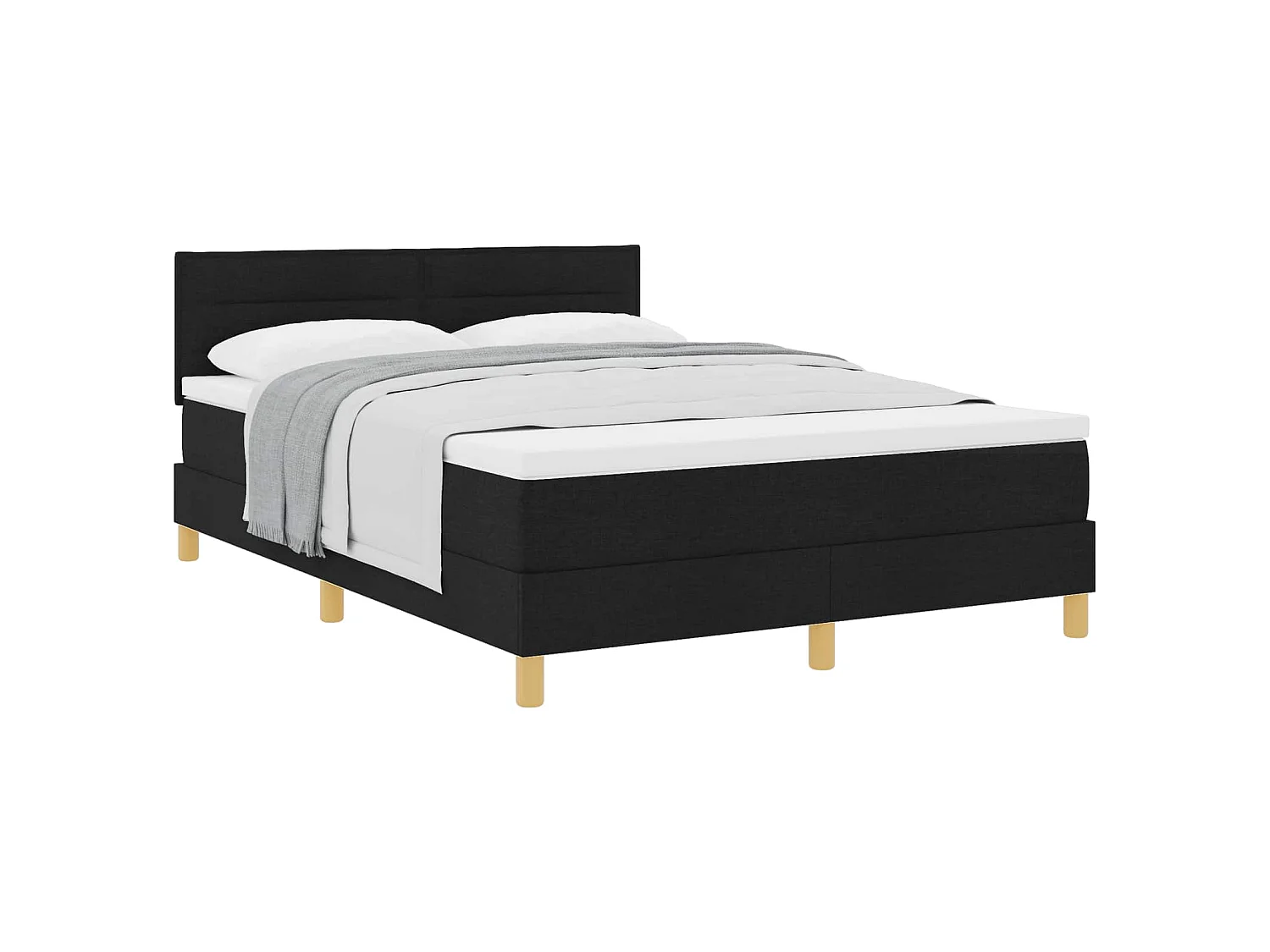 Boxspringbed met matras met matras Zwart 160 x 200 cm Stof