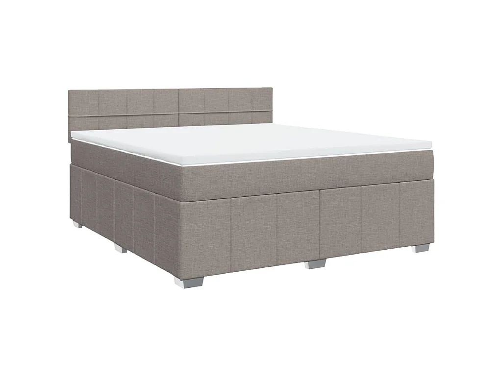 Boxspring met matras stof taupe 180x200 cm