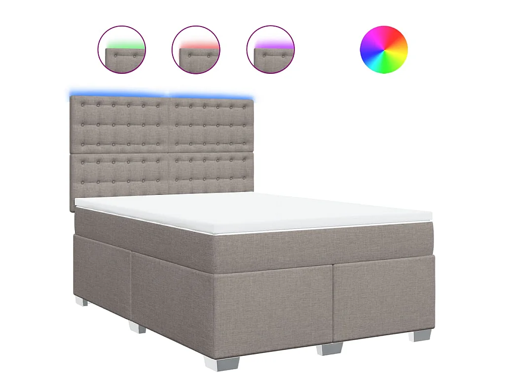 Boxspring met matras stof taupe 160x200 cm
