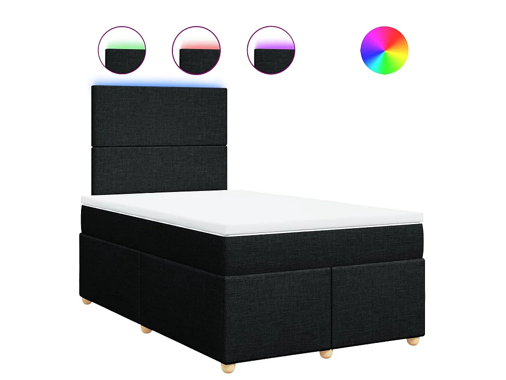 Boxspring met matras stof zwart 120x190 cm