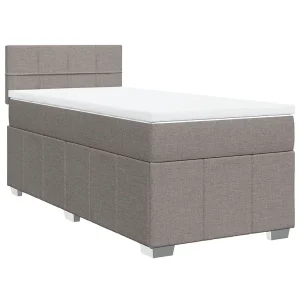 Boxspring met matras stof taupe 80×200 cm Boxspring met matras stof taupe 80×200 cm
