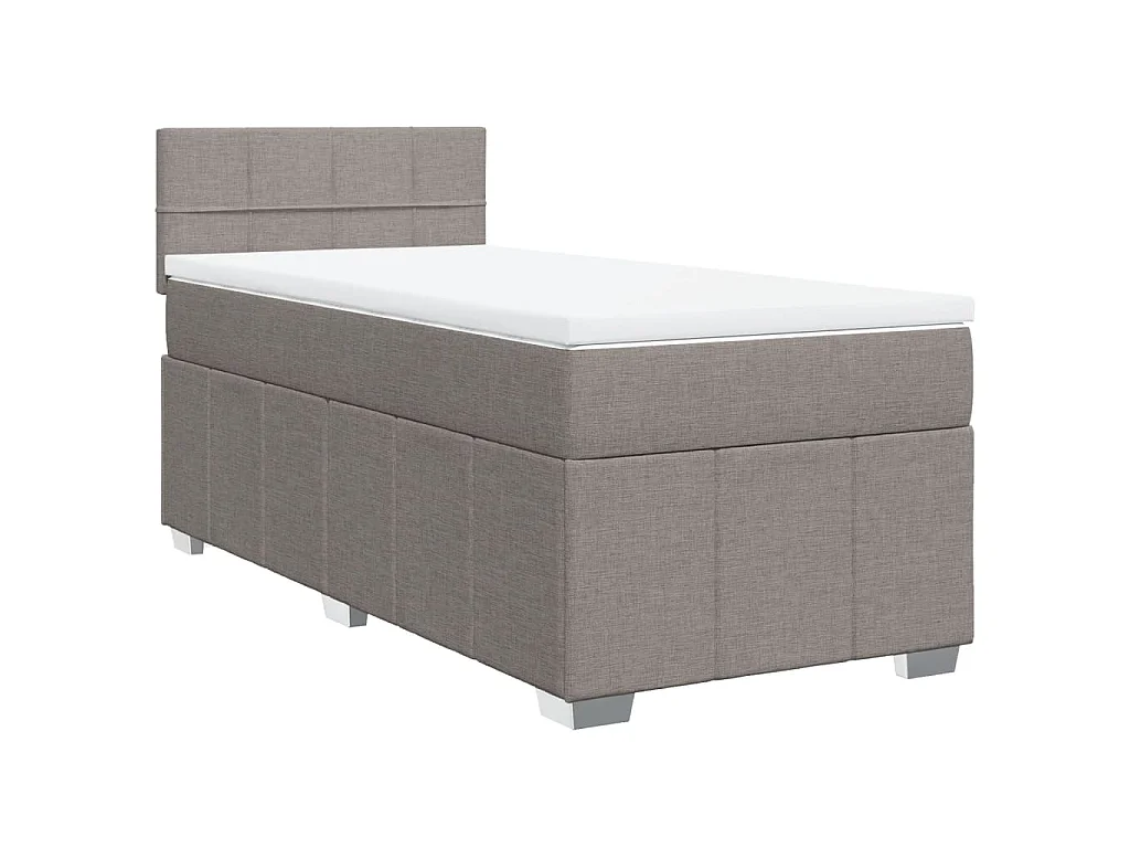 Boxspring met matras stof taupe 80x200 cm