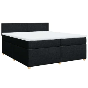 Boxspring met matras stof zwart 200×200 cm Boxspring met matras stof zwart 200×200 cm