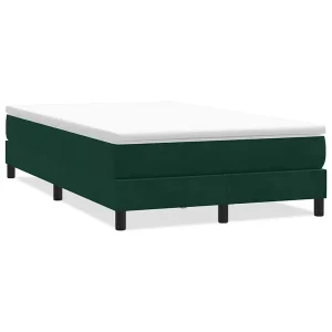 Boxspring zonder matras fluweel donkergroen 120×220 cm Boxspring zonder matras fluweel donkergroen 120×220 cm