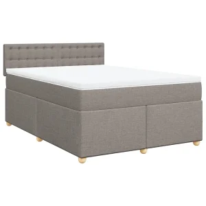 Boxspring met matras stof taupe 160×200 cm Boxspring met matras stof taupe 160×200 cm