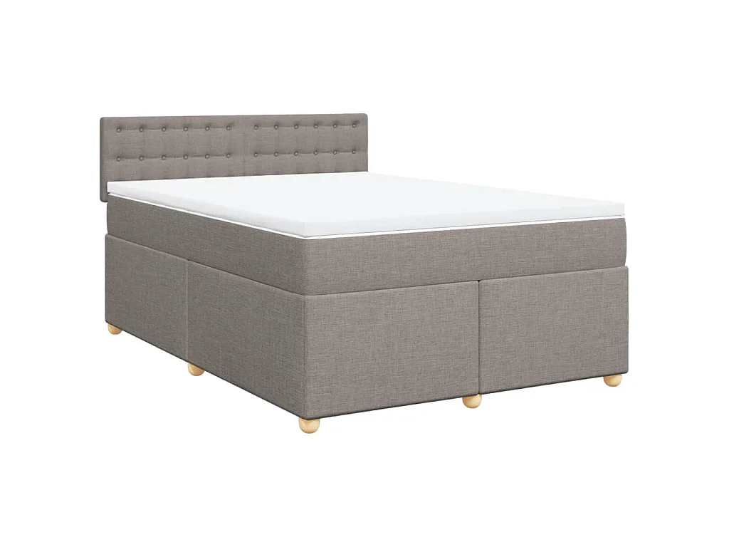 Boxspring met matras stof taupe 160x200 cm