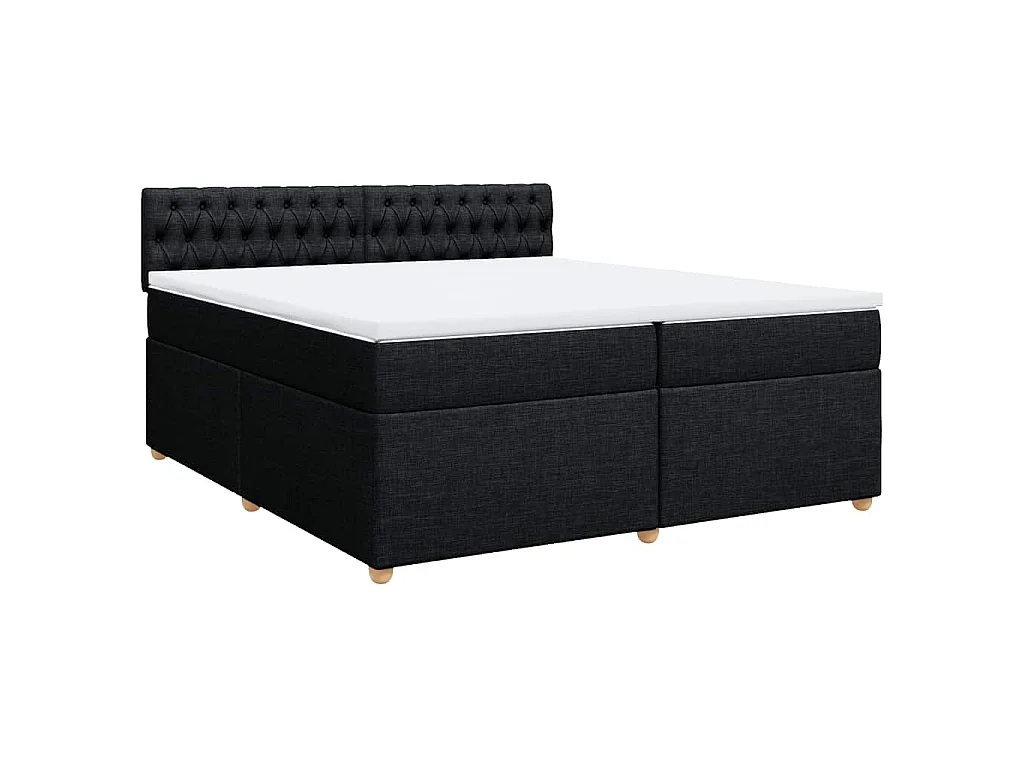 Boxspring met matras stof zwart 200x200 cm