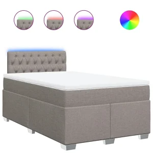 Boxspring met matras stof taupe 120×190 cm Boxspring met matras stof taupe 120×190 cm