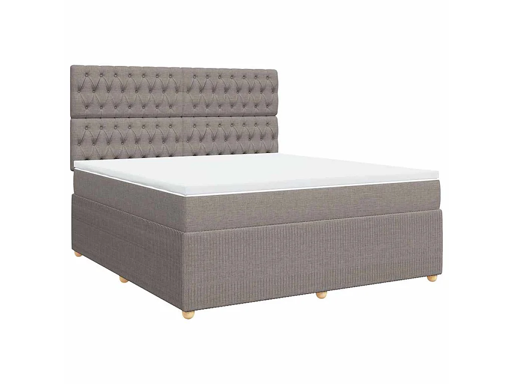 Boxspring met matras stof taupe 180x200 cm