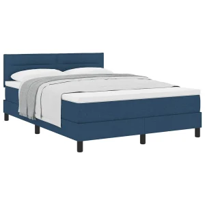 Boxspringbed met matras met hoofdeinde Blauw 160 x 200 cm Stof Boxspringbed met matras met hoofdeinde Blauw 160 x 200 cm Stof